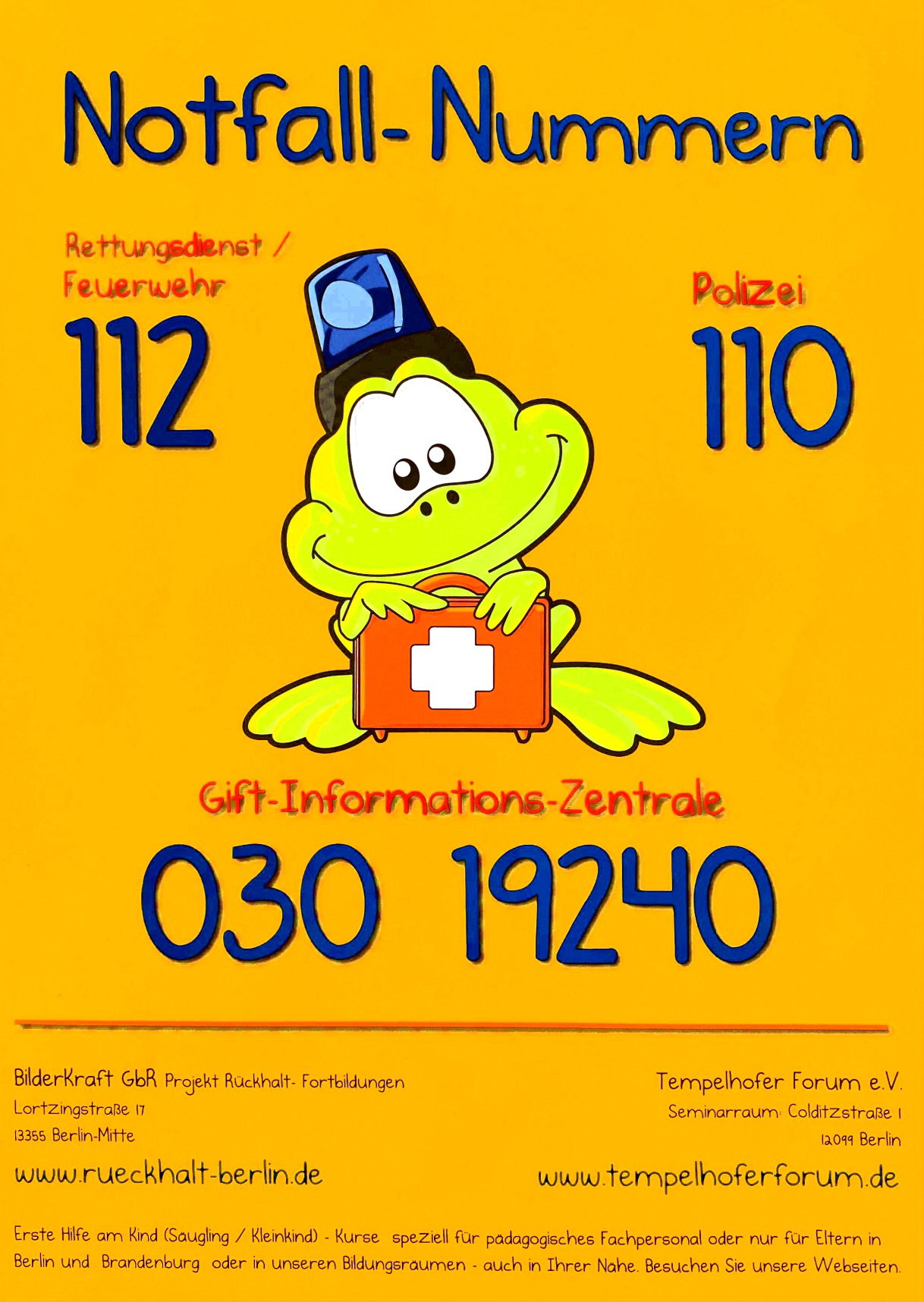 Notfall Rufnummern